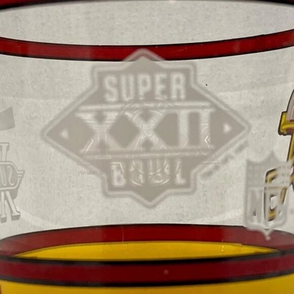 Vintage Washington Redskins NFL Superbowl XXVI 26 Coca Cola Glass Cup - Picture 5 of 15